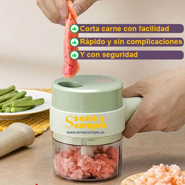 Cortador de Alimentos Eléctrico Portátil Multifuncional | Soñé y Compré