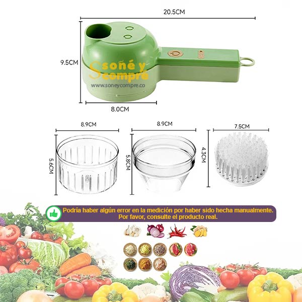 Cortador de Alimentos Eléctrico Portátil Multifuncional | Soñé y Compré